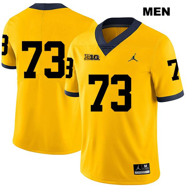 Men's NCAA Michigan Wolverines Jalen Mayfield #73 No Name Yellow Jordan Brand Authentic Stitched Legend Football College Jersey WT25W28JH
